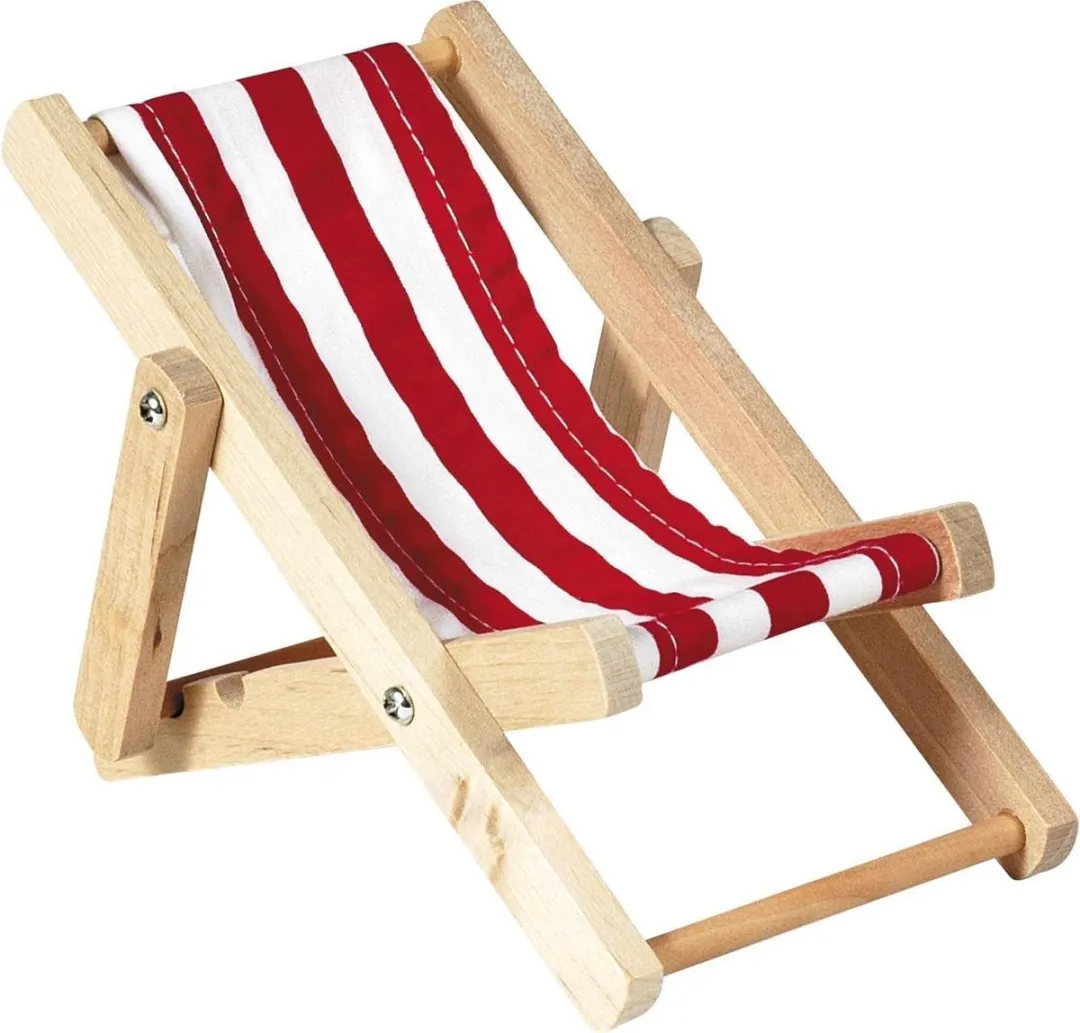 Goki Houten Poppen Ligstoel L4PC-00059315 - Rood/Wit