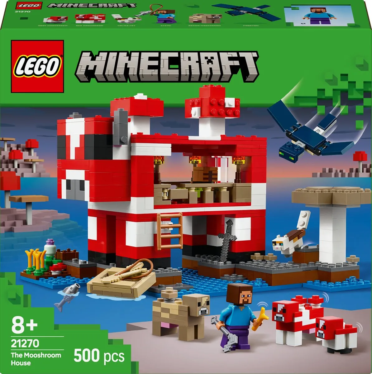 LEGO Minecraft Het Mooshroom Huis 21270 - 500 Stenen