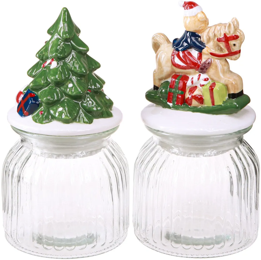 Kaemingk Kerstbonboniere Snoeppot 20cm - 2 Stuks