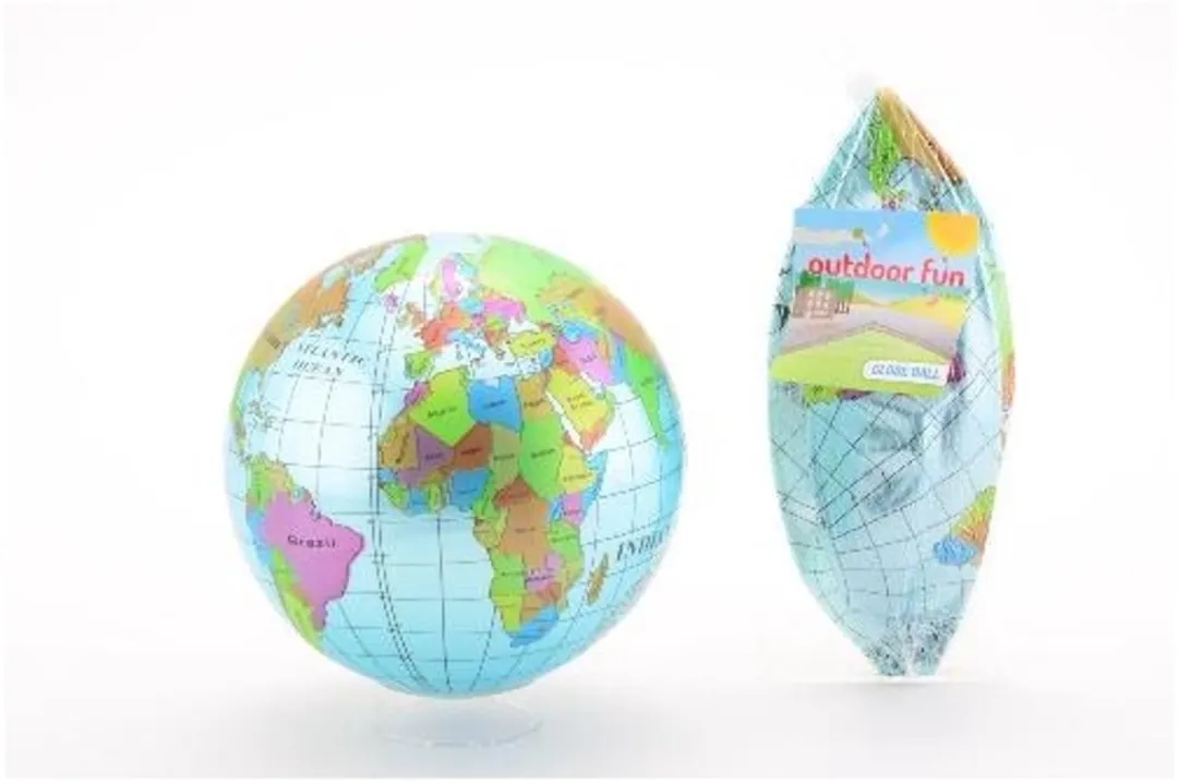 Johntoy Opblaasbare Wereldbol 20cm - Multicolor