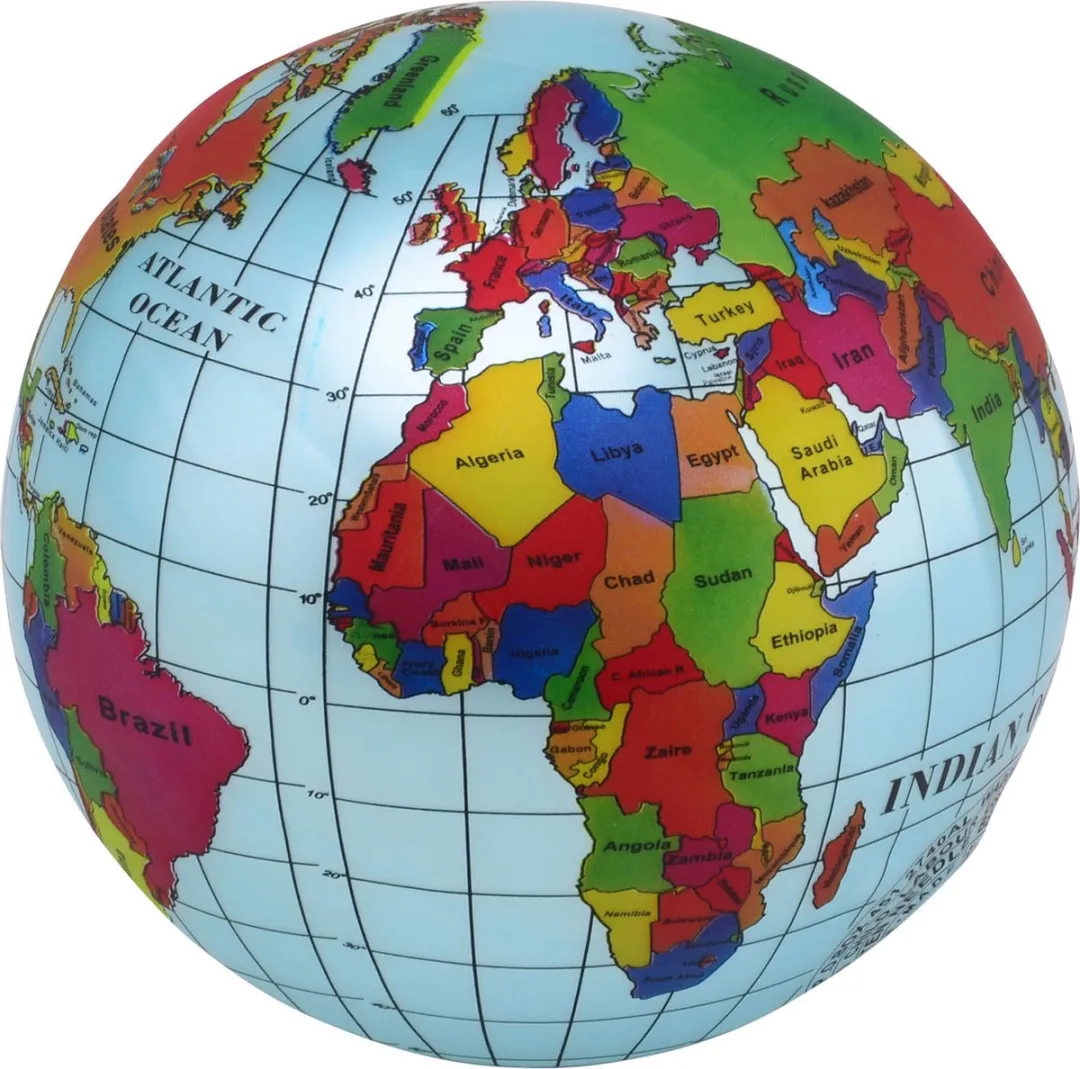 Johntoy Opblaasbare Wereldbol 20cm