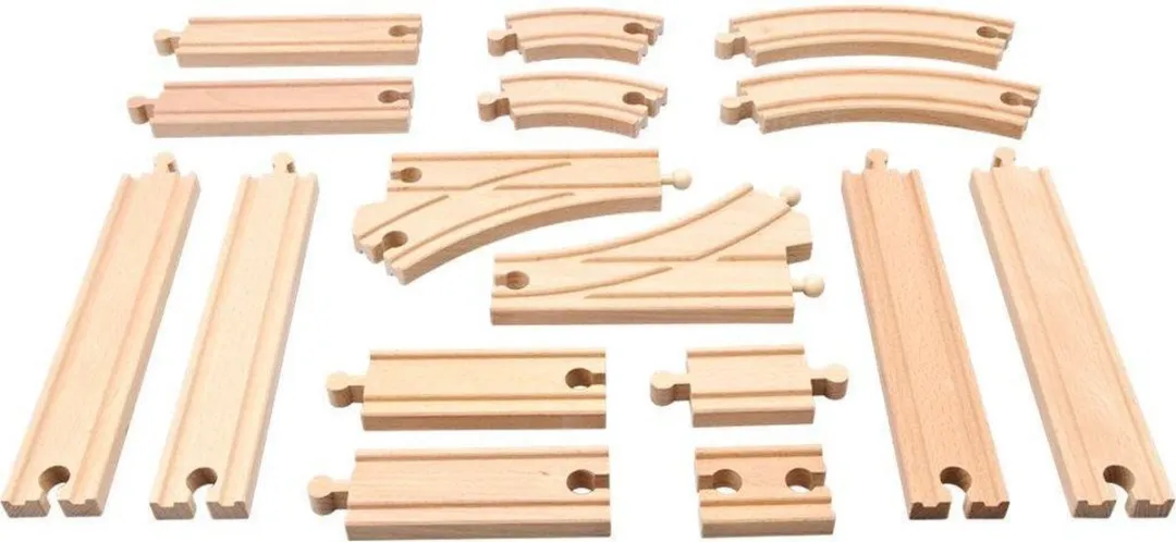 BRIO Midi Rails Uitbreidingsset 33402 - 16 Stuks - Bruin