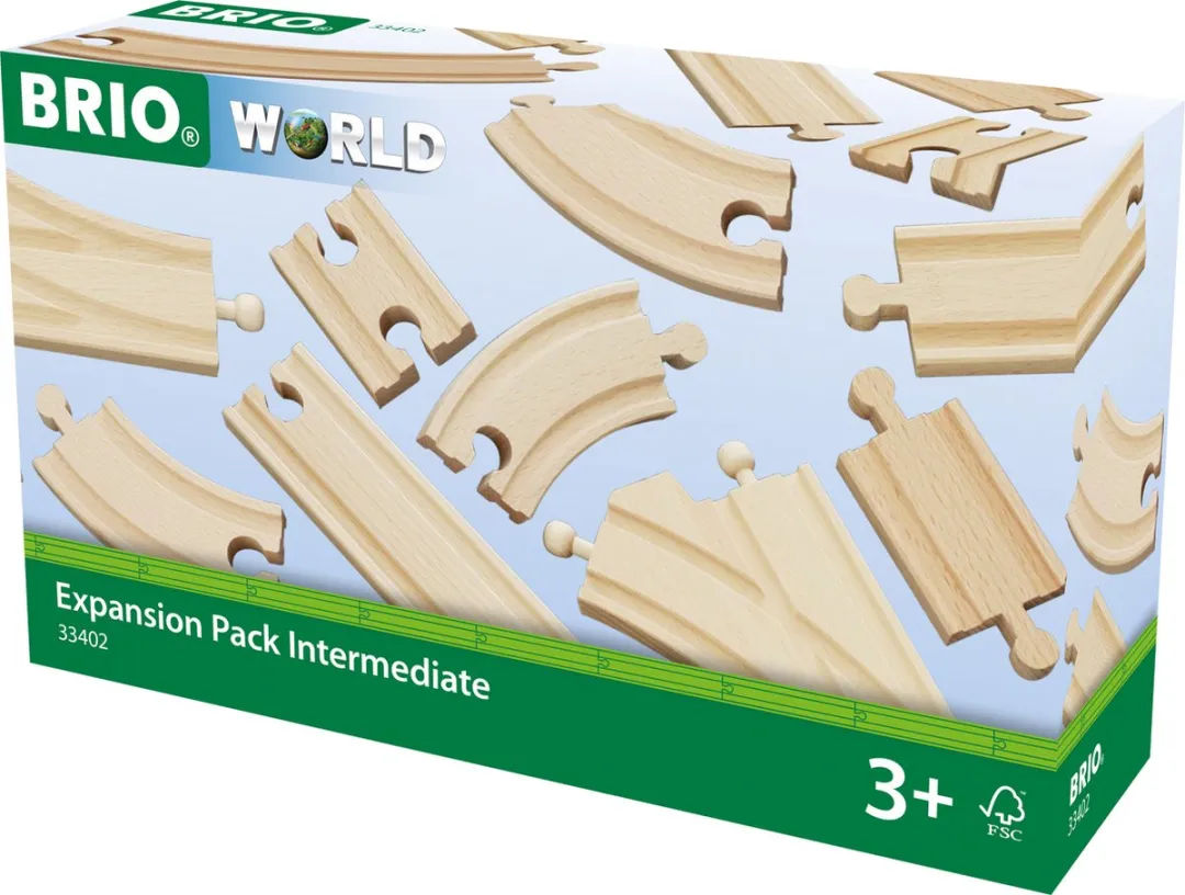 BRIO Midi Rails Uitbreidingsset 33402 - 16 Stuks - Bruin