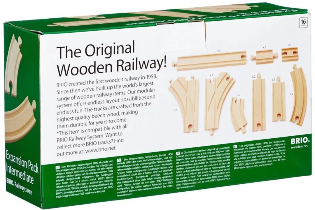 BRIO Midi Rails Uitbreidingsset 33402 - 16 Stuks - Bruin - afbeelding 6 van 6