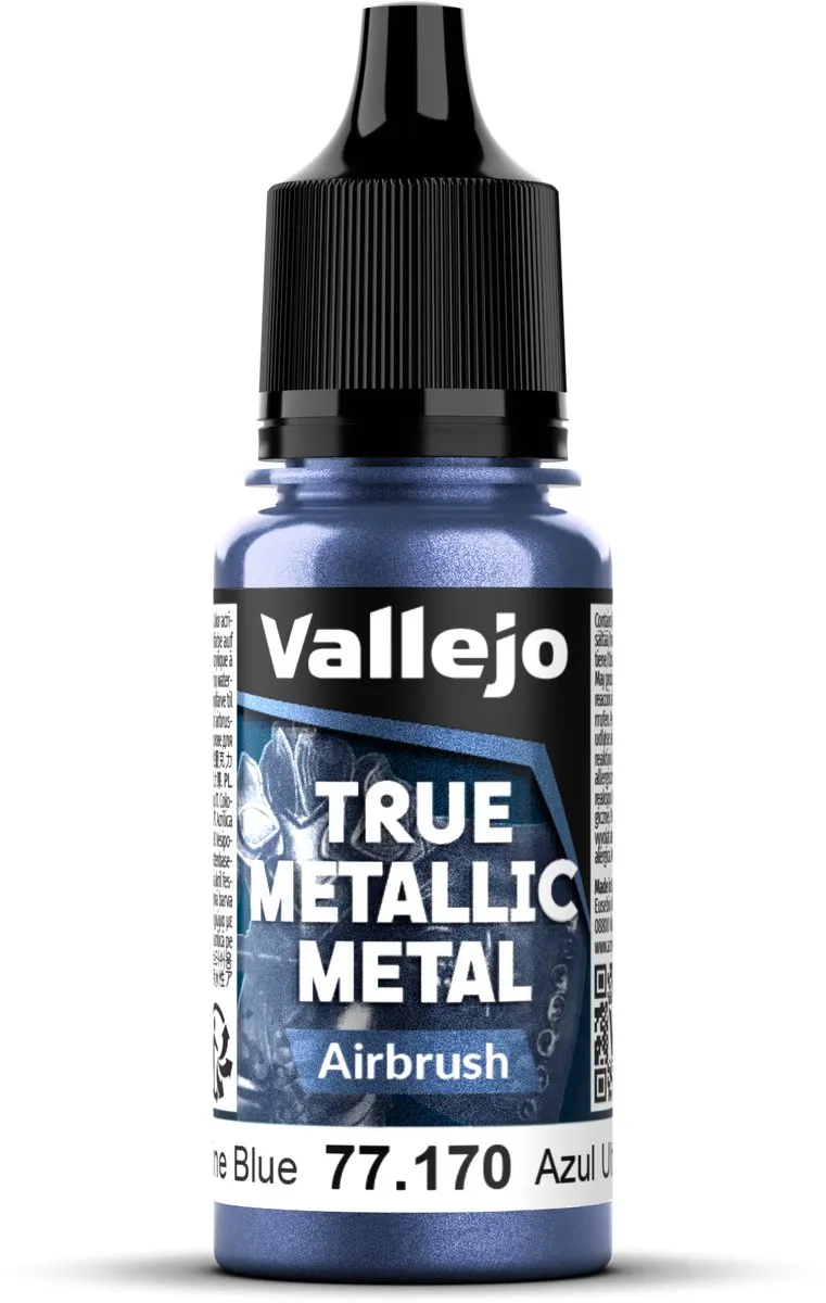 Vallejo Hobbyverf True Metallic Metal Airbrush Ultramarijn Blauw 18ml