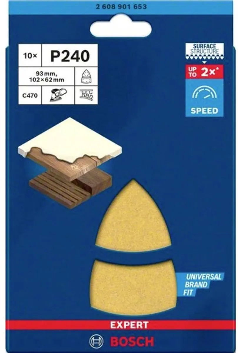 Bosch Professional Schuurpapier 240 - 93x102mm - 10 Stuks