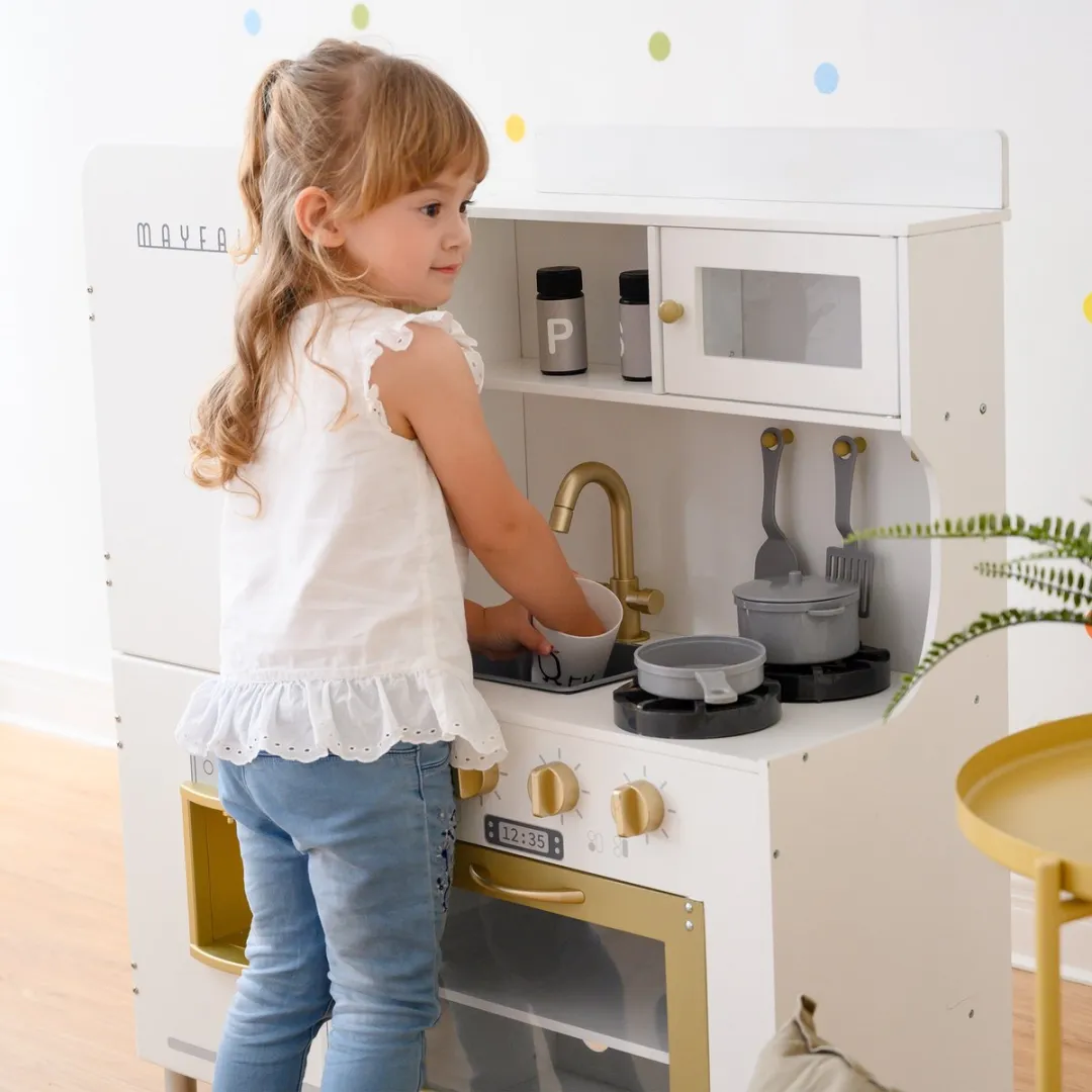 Teamson Kids Retro Houten Speelkeuken - Wit/Goud