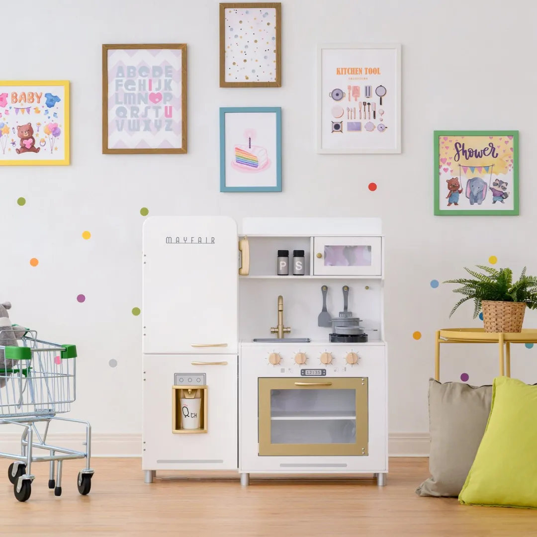 Teamson Kids Retro Houten Speelkeuken - Wit/Goud
