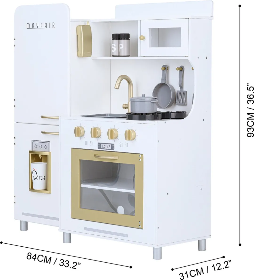 Teamson Kids Retro Houten Speelkeuken - Wit/Goud