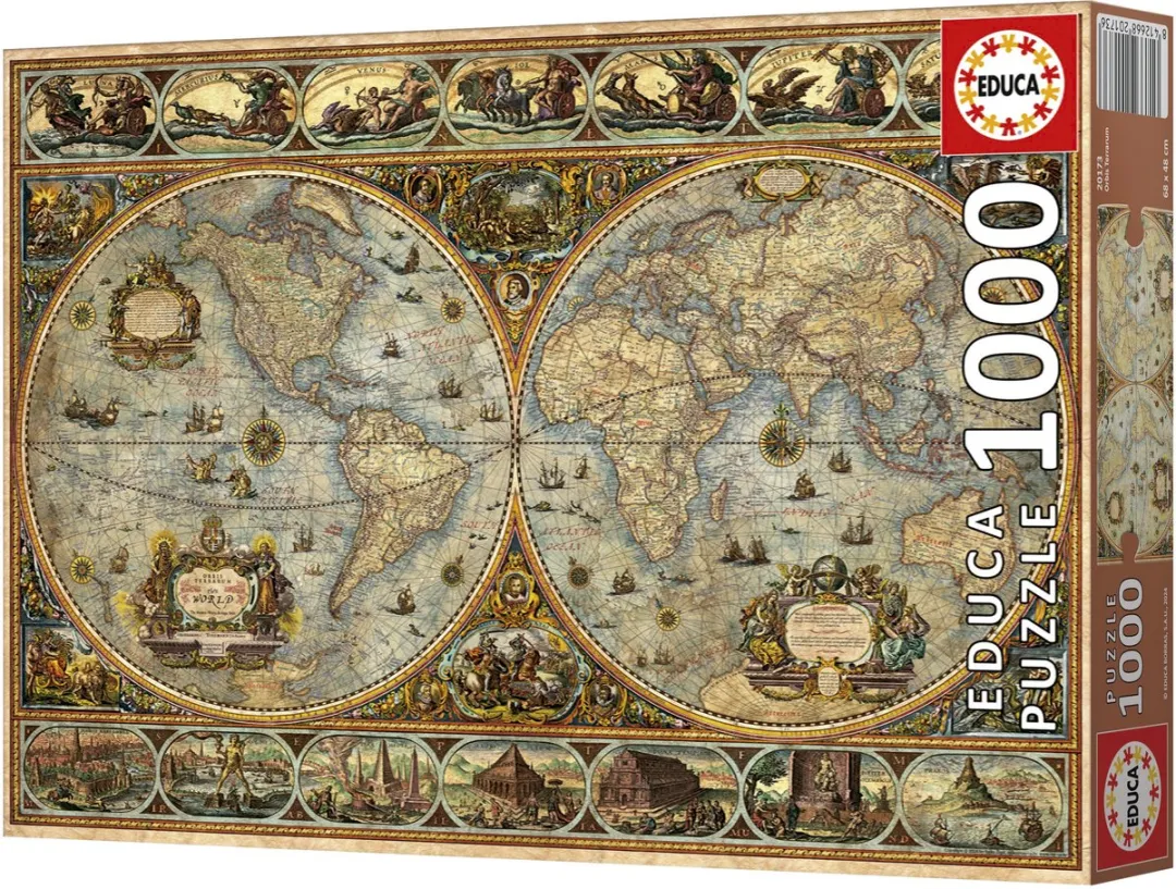 Educa Orbis Terrarum Wereldkaart Puzzel 1000 Stuks - Multicolor