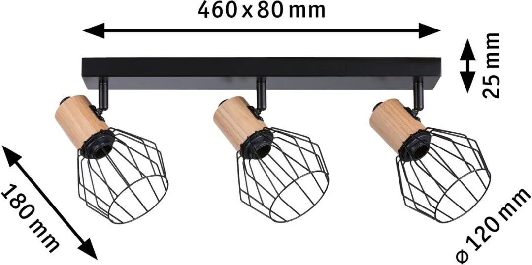 Paulmann Spotlight Lanka E14 3x20W Dimbare Spot - Zwart
