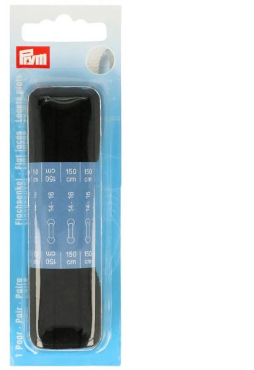 Prym Platte Veters 1500mm - Zwart