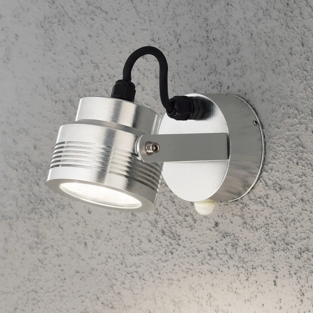 Konstsmide Monza LED Wandspot 6x1W 3000K - Zwenkbaar - 19cm - Zilver - afbeelding 2 van 6