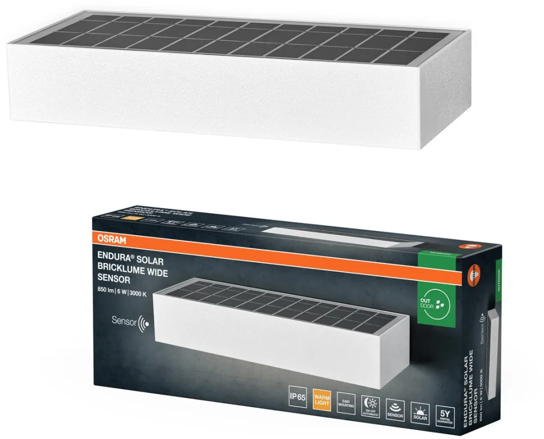Osram Endura Style Bricklume Sensor Zonne-lamp 6W 850lm - IP65