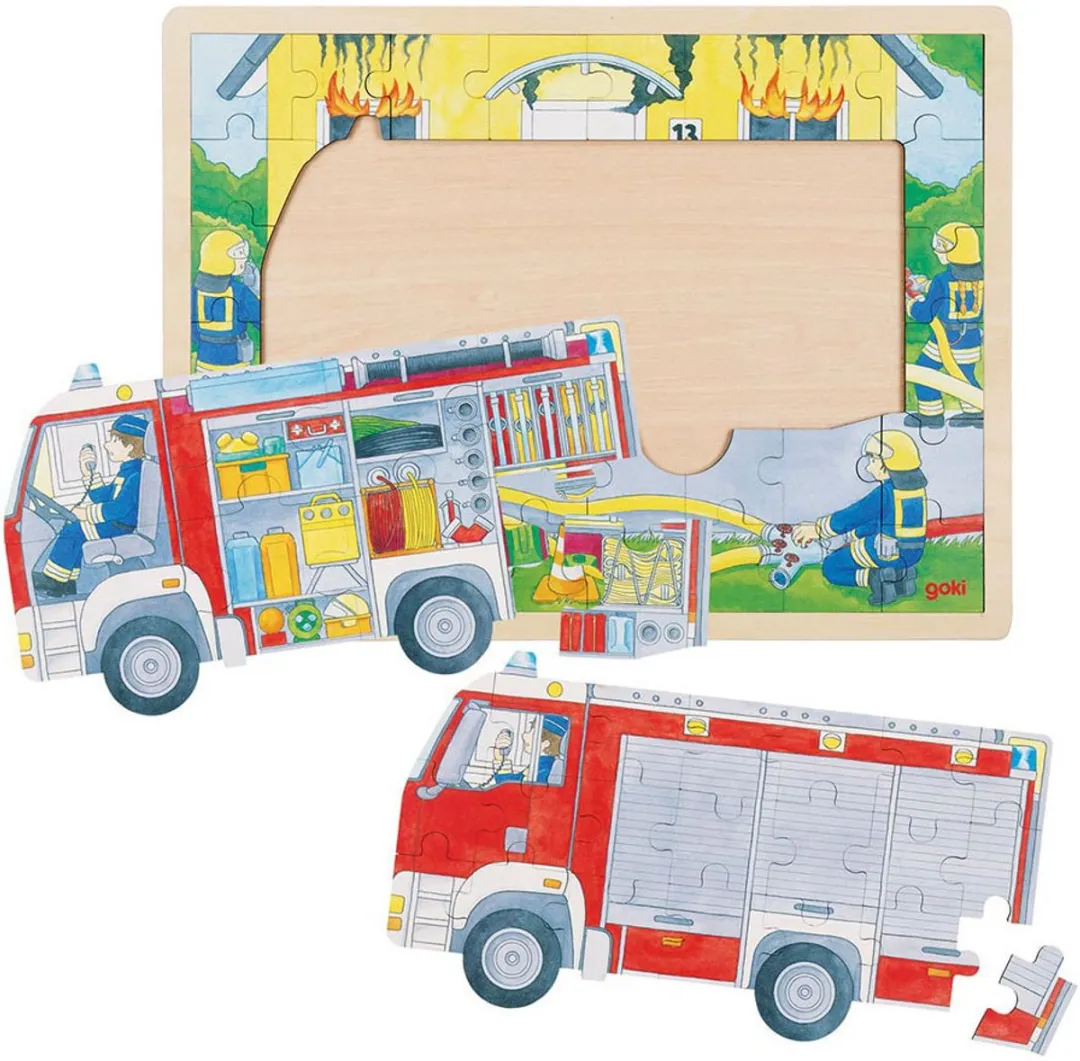 Goki Brandweer aan het Werk Puzzel 59-delig Multicolor