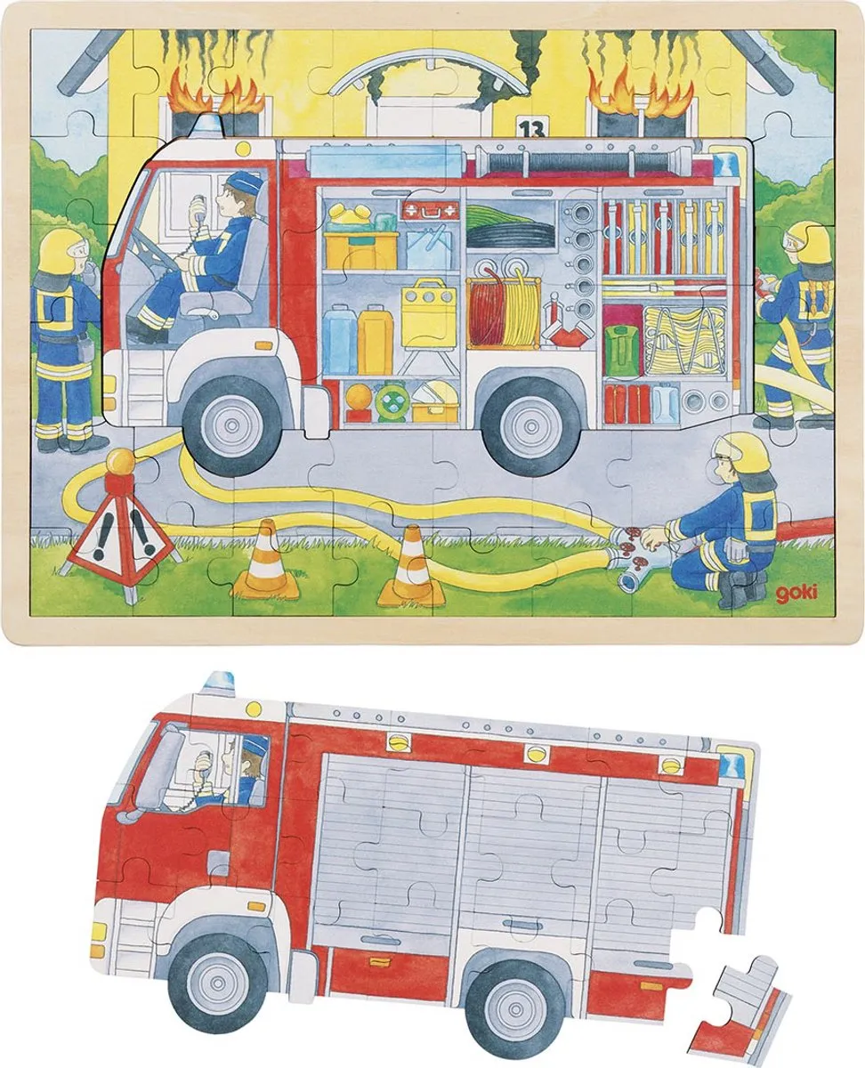Goki Brandweer aan het Werk Puzzel 59-delig Multicolor