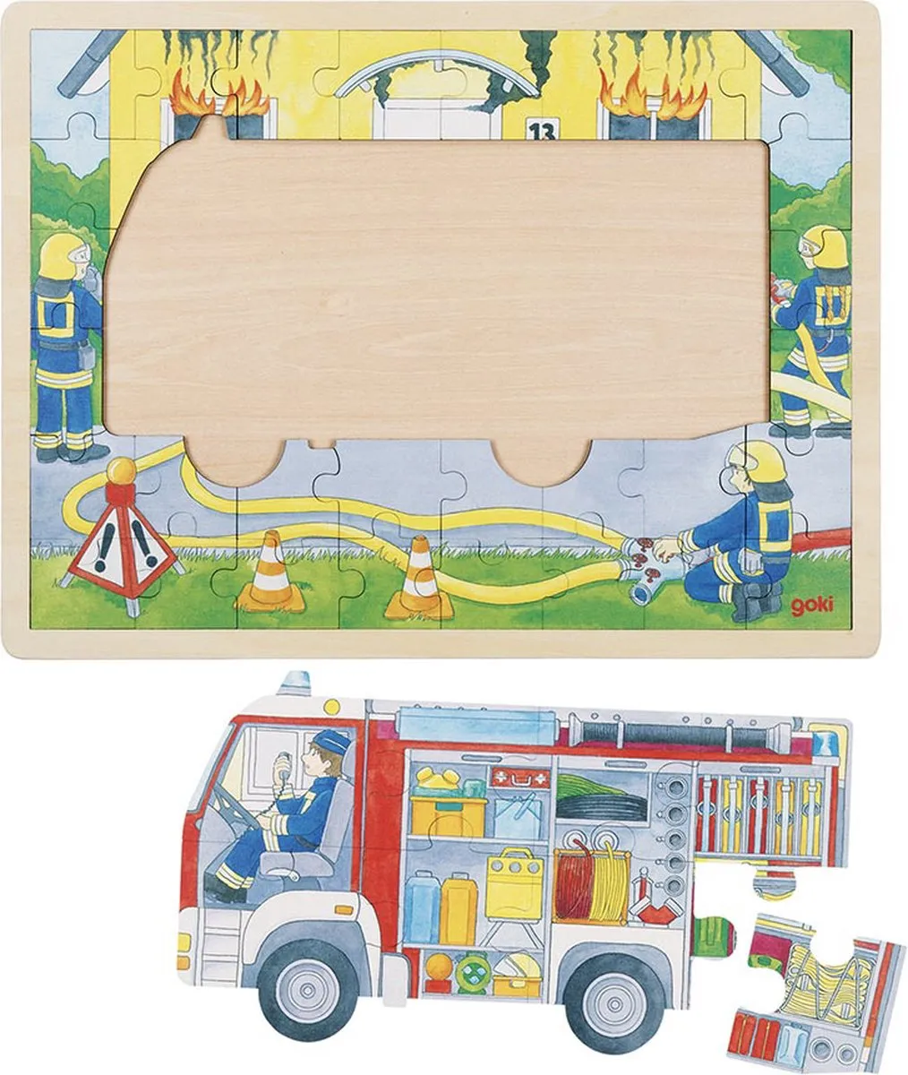 Goki Brandweer aan het Werk Puzzel 59-delig Multicolor