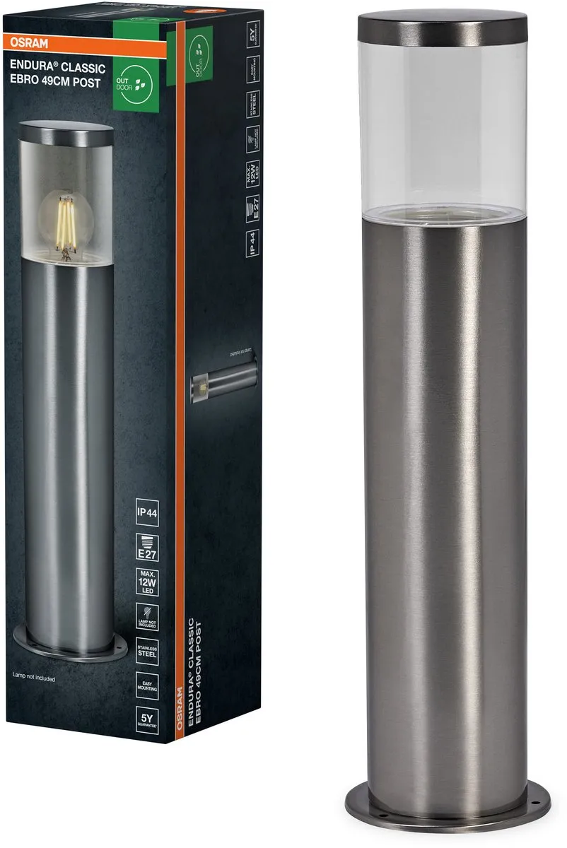 Osram Endura Classic Ebro Wandlamp 49cm - Edelstaal