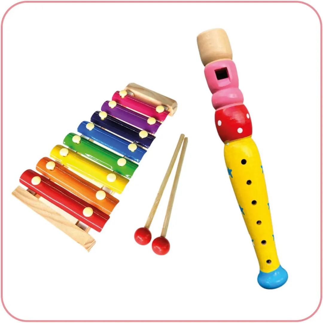 Jobber Toys Blokfluit & Xylofoon Houten Muziekinstrumenten