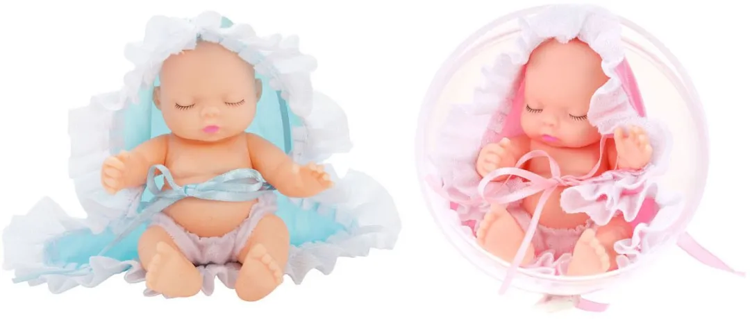Toi-Toys Babypop Cute In Bal 10cm - Roze 3-delig