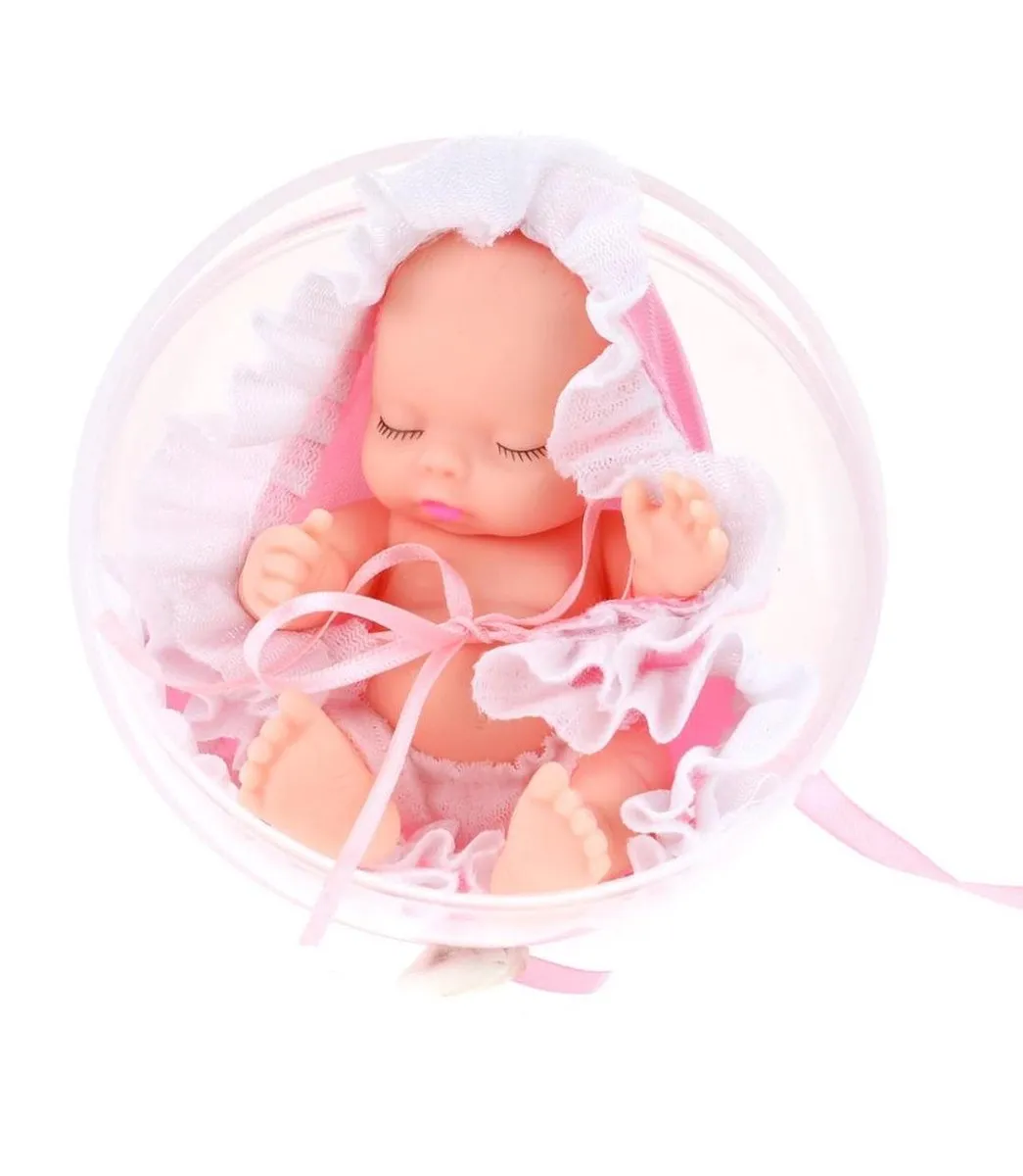 Toi-Toys Babypop Cute In Bal 10cm - Roze 3-delig