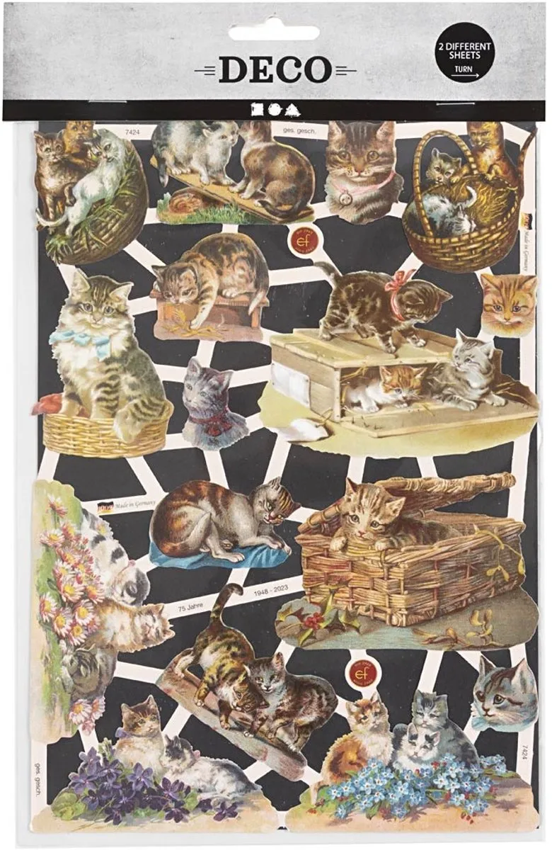 Creativ Company Vintage Plaatjes Katten Poëzie Album - 16,5x23,5cm - Multicolor