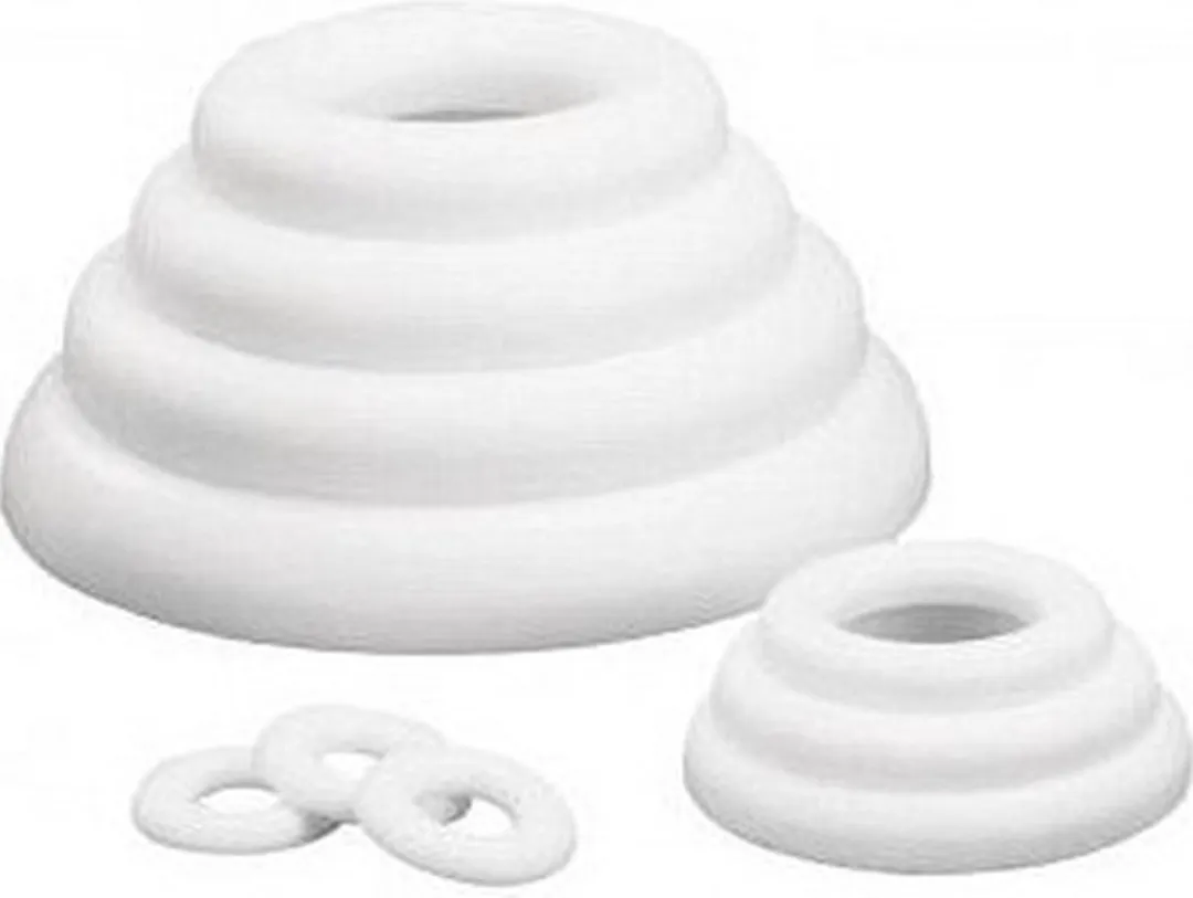 Rayher Piepschuim Ring/Krans 30cm - 4 Stuks Wit