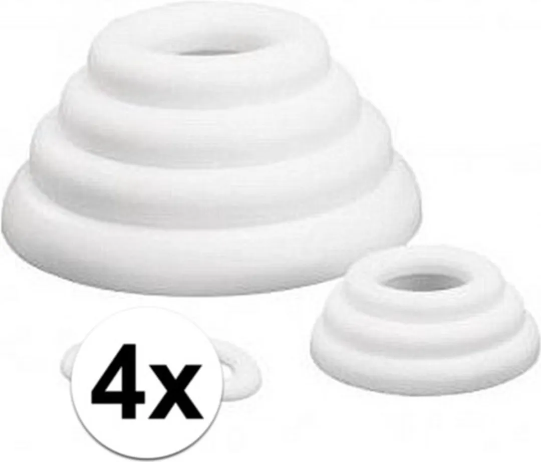 Rayher Piepschuim Ring/Krans 30cm - 4 Stuks Wit