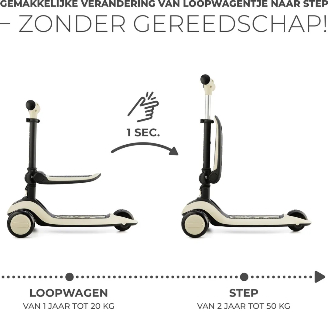 KinderKraft Halley 2-in-1 Loopfiets & Step - Wit