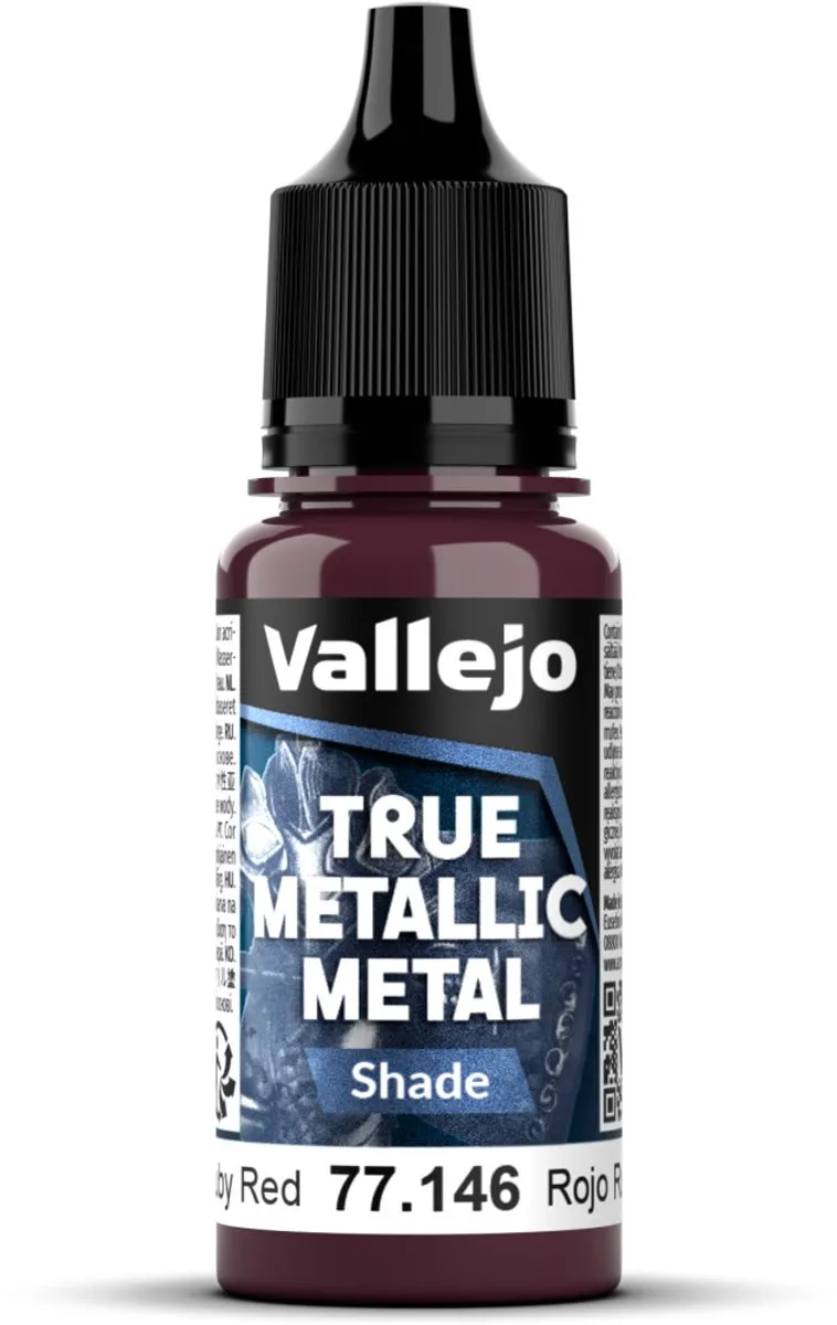 Vallejo Hobbyverf True Metallic Metal Shade Robijn Rood 18ml
