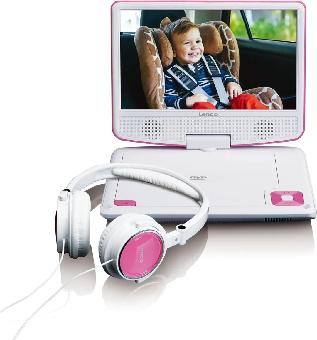 Lenco DVP-910PK Portable DVD-speler 9 inch - Roze
