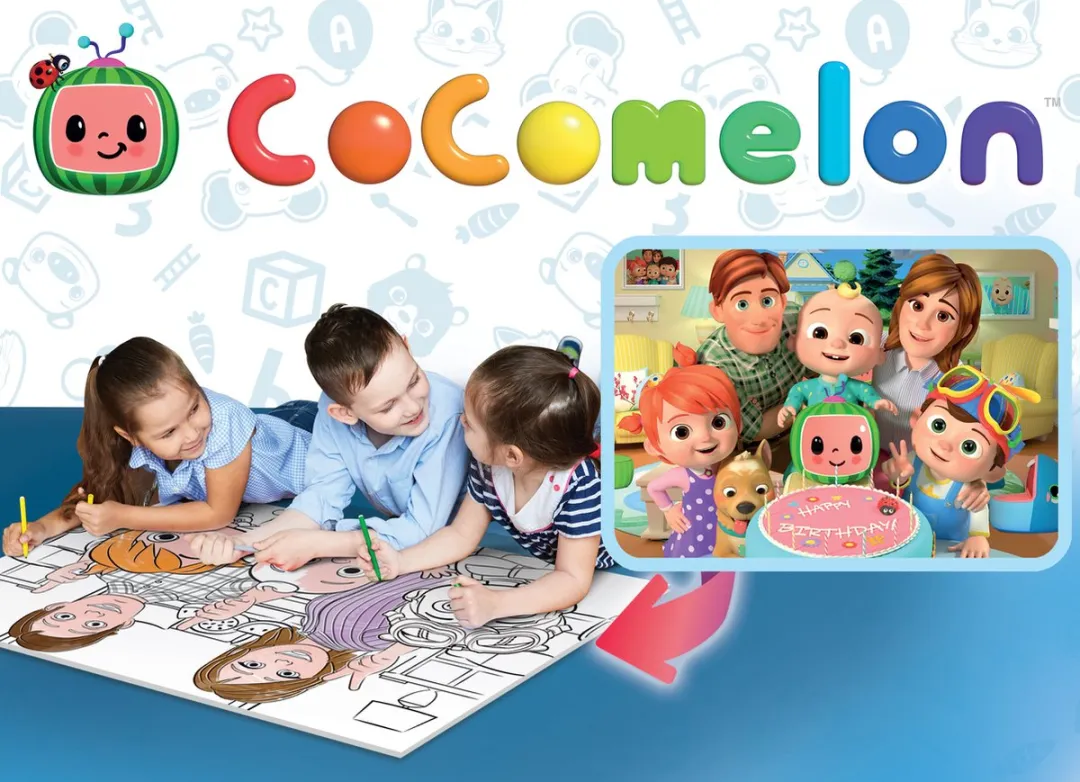 Just Games COCOMELON Vloerpuzzel Fijne Verjaardag 35 Stuks - 70x50cm Meerkleurig