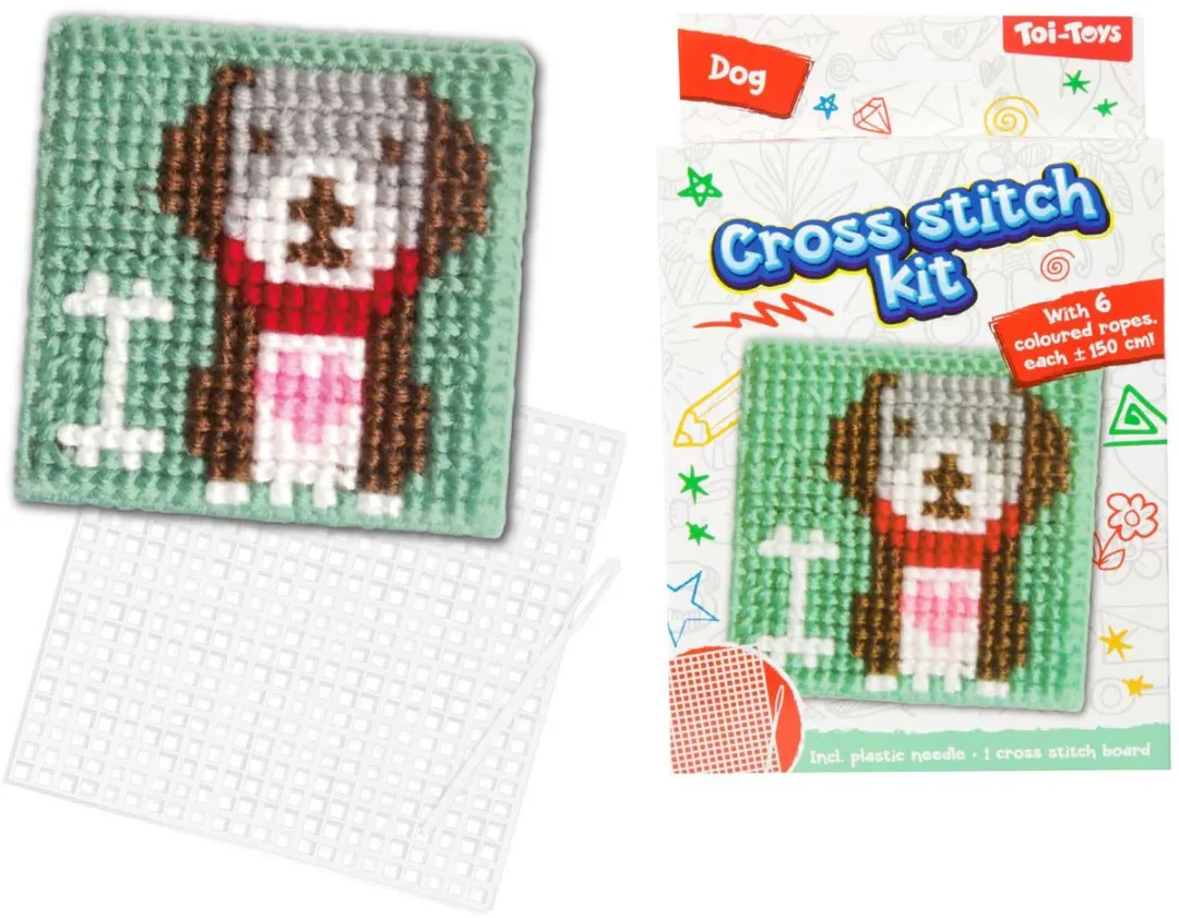 Toi-Toys Knutsel Borduurset Thema Kruissteek - Multi kleuren