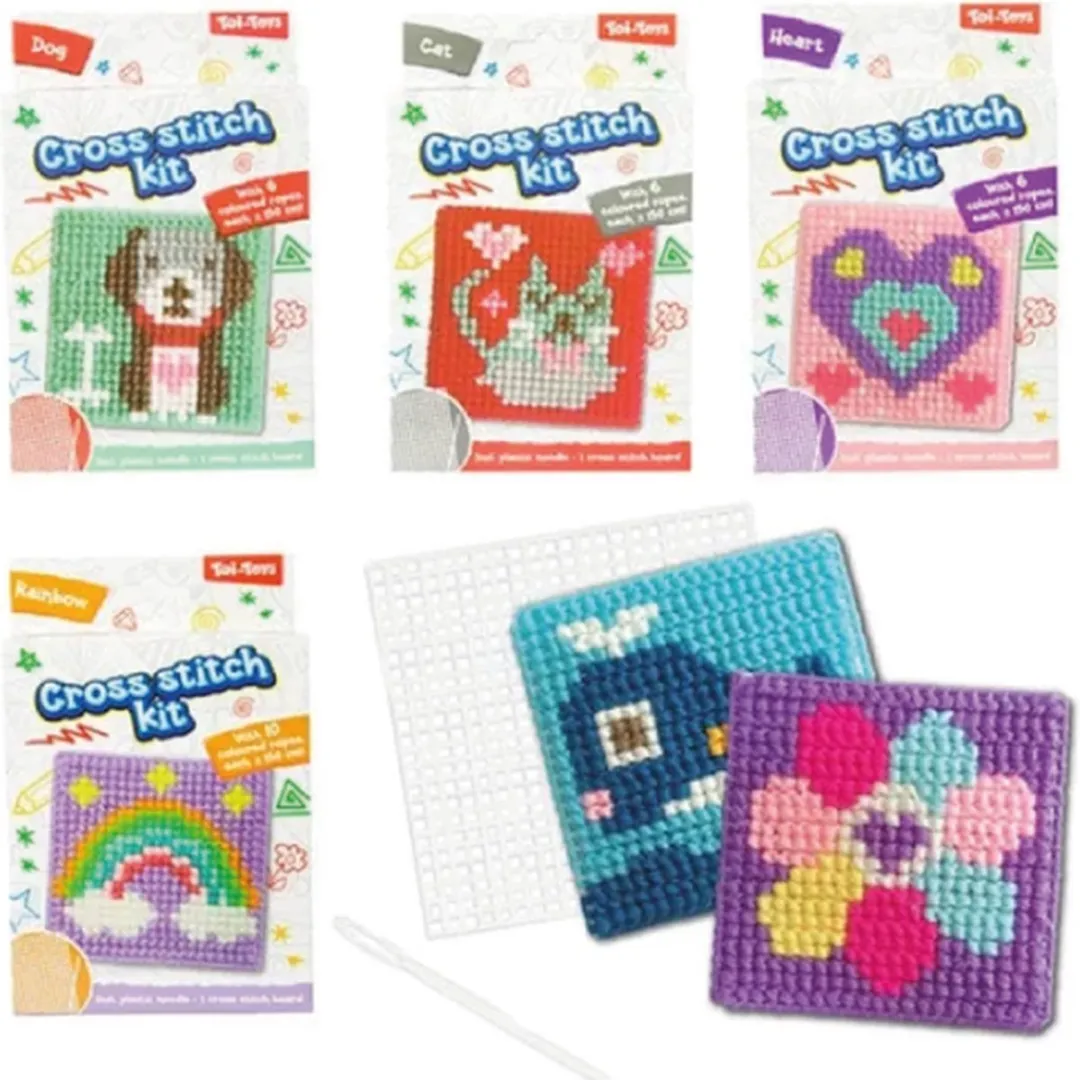 Toi-Toys Knutsel Borduurset Thema Kruissteek - Multi kleuren