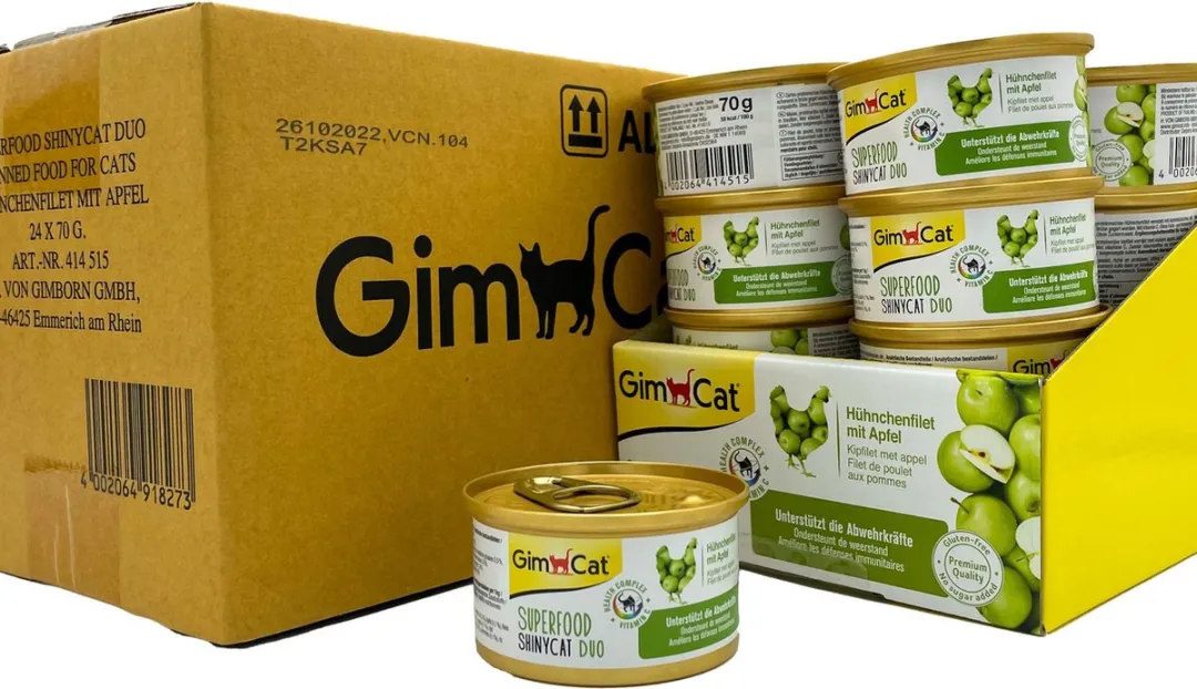GimCat Superfood Shinycat Duo Kattenvoer 24x70g - Kipfilet & Appel