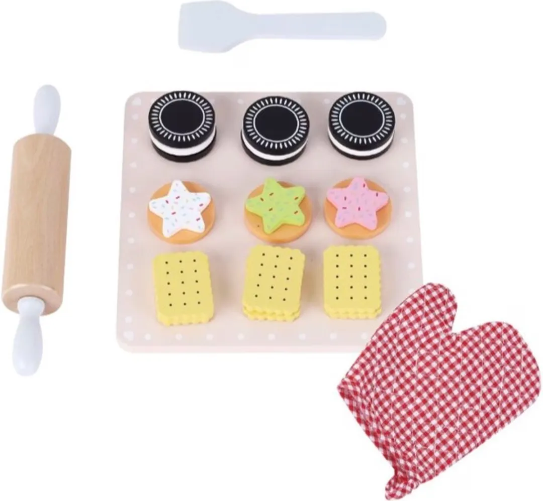 Playing Kids Houten Koekjesset Multicolor