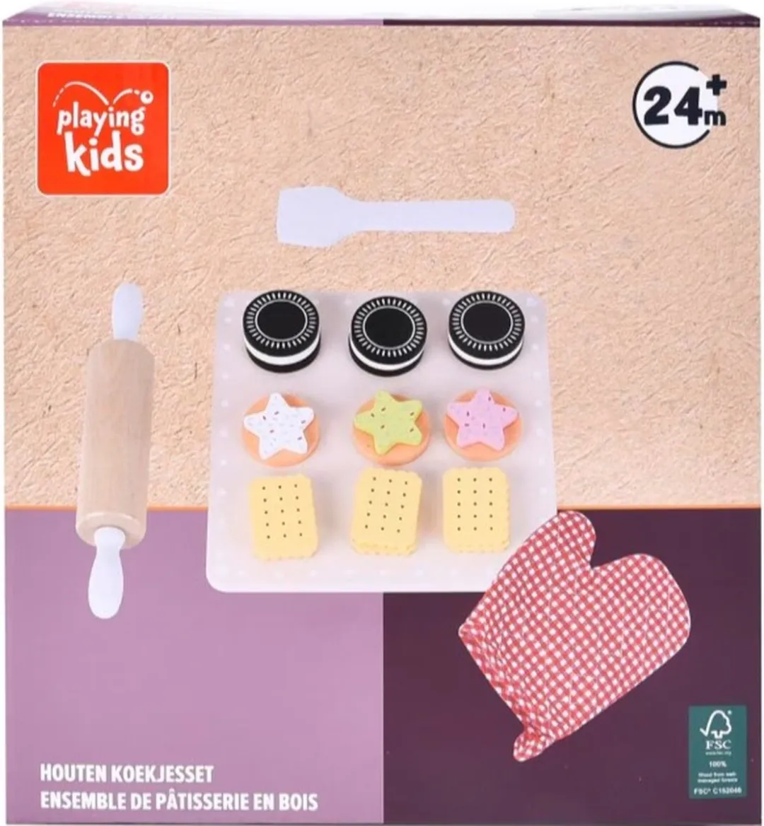 Playing Kids Houten Koekjesset Multicolor