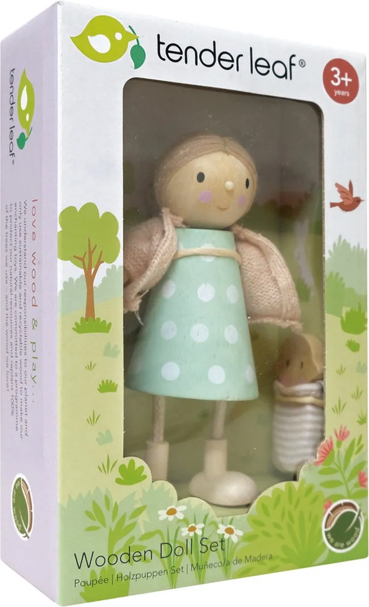 Tender Leaf Toys Popje Mevr. Goodwood & Baby - Multicolor - afbeelding 4 van 6