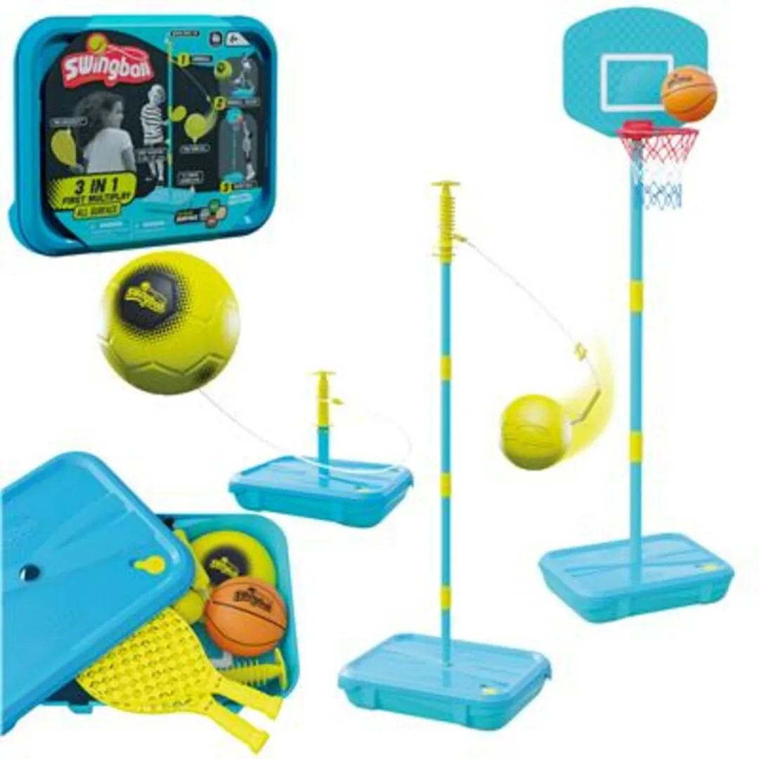 Mookie 3in1 First Multiplay Swingball - Tennis, Voetbal en Basketbal Set voor Kinderen