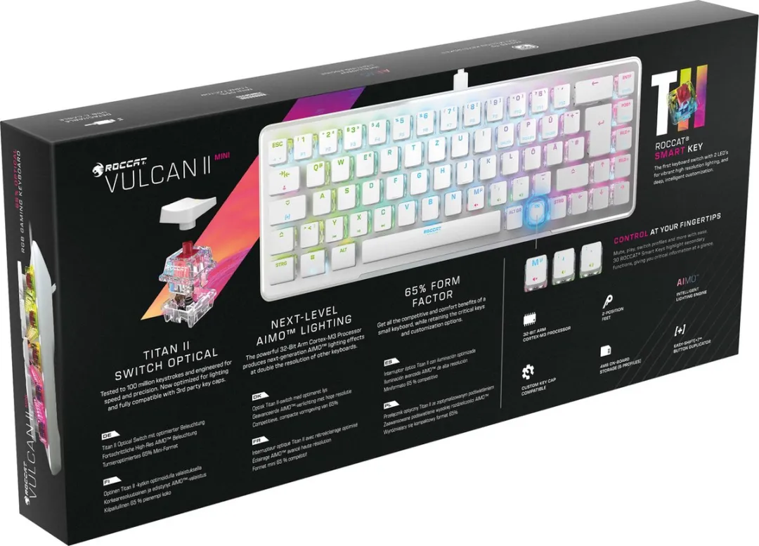Roccat Vulcan II Mini ROCA20.BX.GAKG Bedraad Gaming Toetsenbord - US Layout - Wit