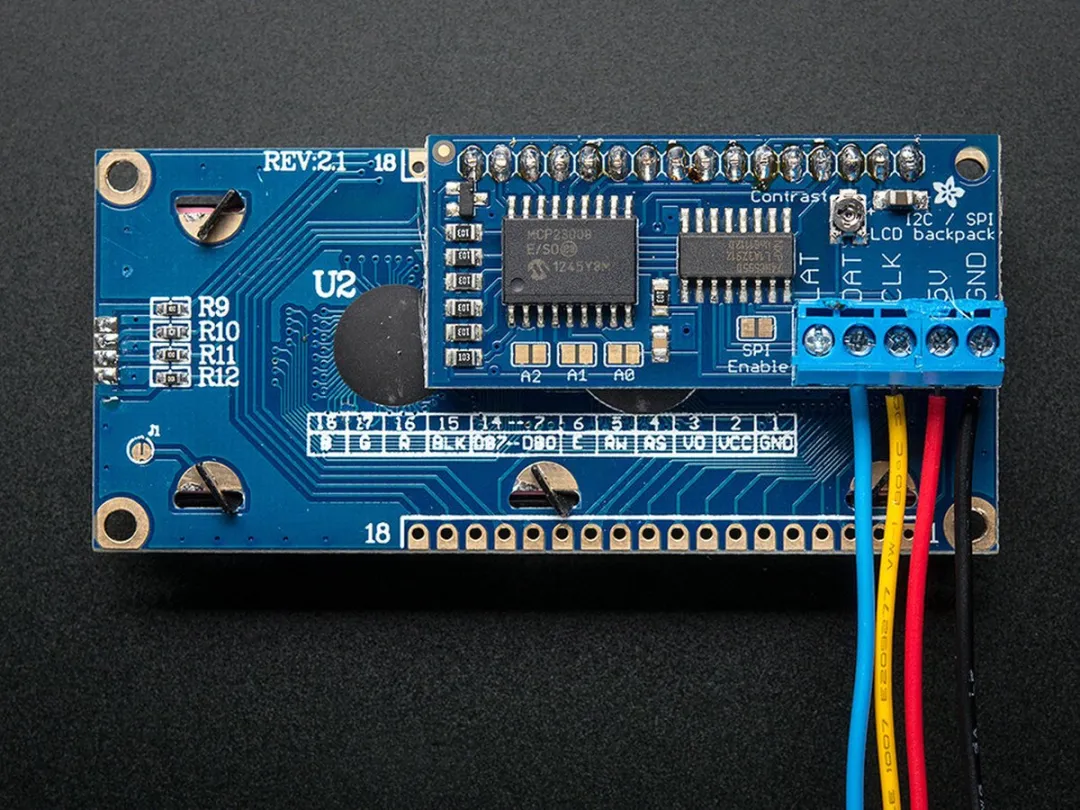 Adafruit 292 I2C/SPI LCD Backpack - Meerkleurig