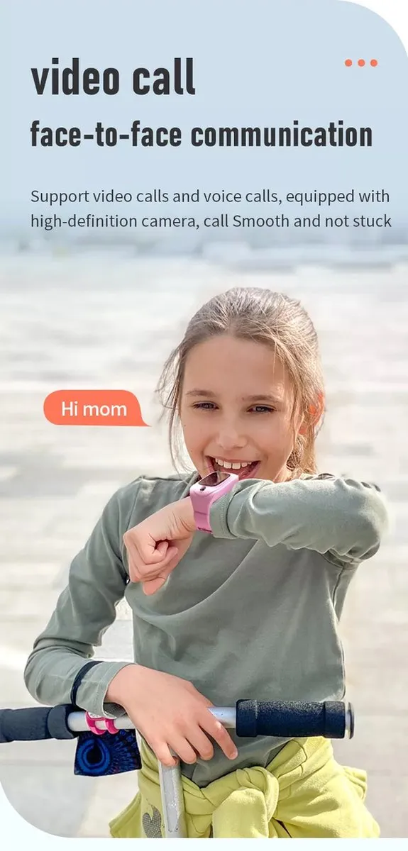 GPSHorlogeKids - GPS horloge kind - smartwatch kinderen - SMS - 4G videobellen - spatwaterdicht - SOS alarm - incl. SIM - TINY Blauw