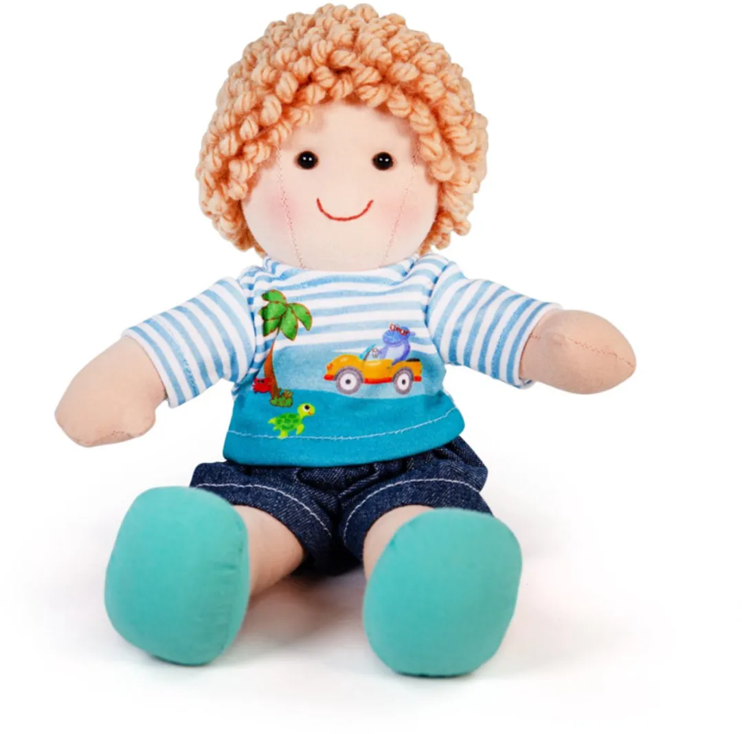 BIGJIGS Robin Stoffen Popje 30cm - Blauw