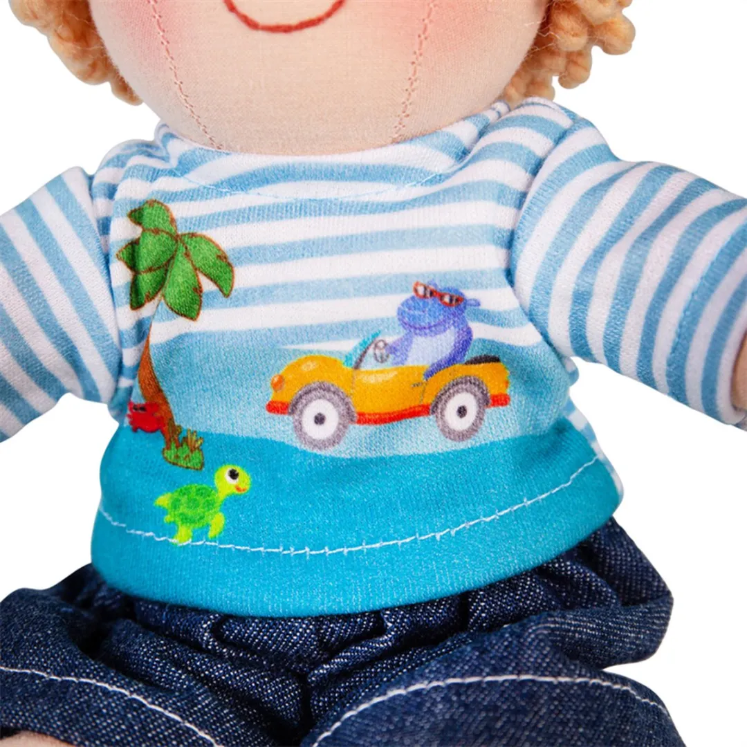 BIGJIGS Robin Stoffen Popje 30cm - Blauw