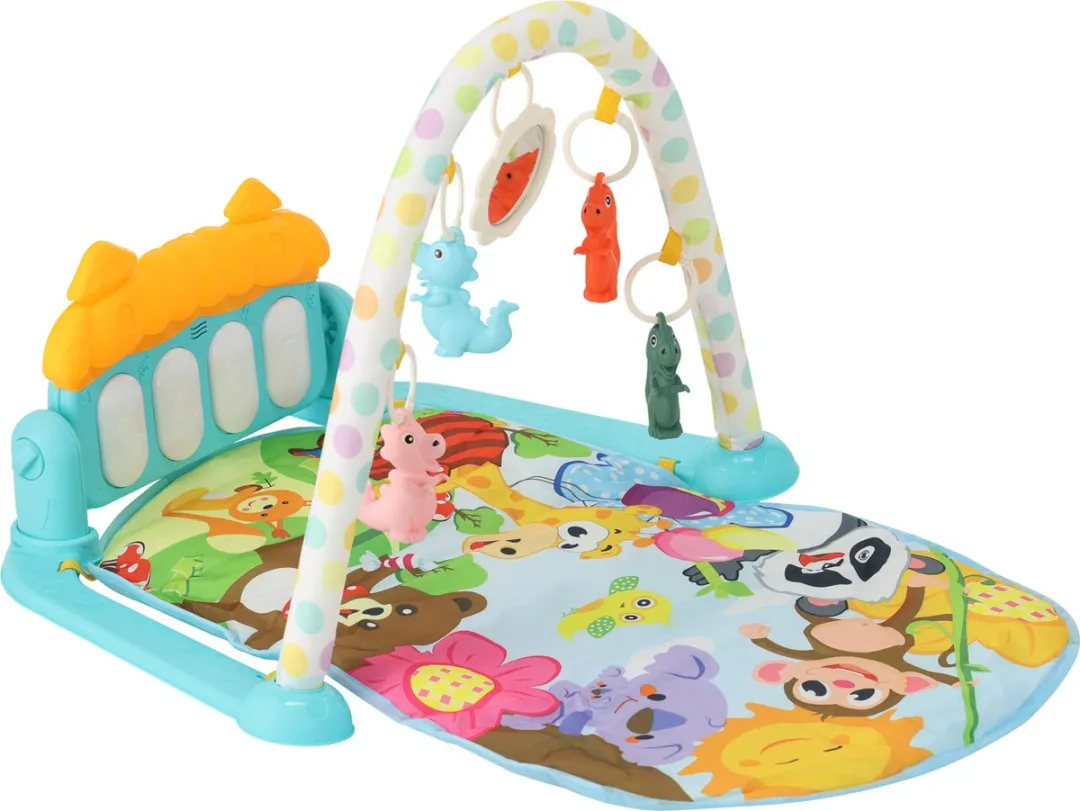 Moni Toys - Piano Activiteiten Speelkleed - Multicolor - Met Speelboog, Spiegeltje & Muziek - Educatief Baby Gym - Vanaf 0 Maanden