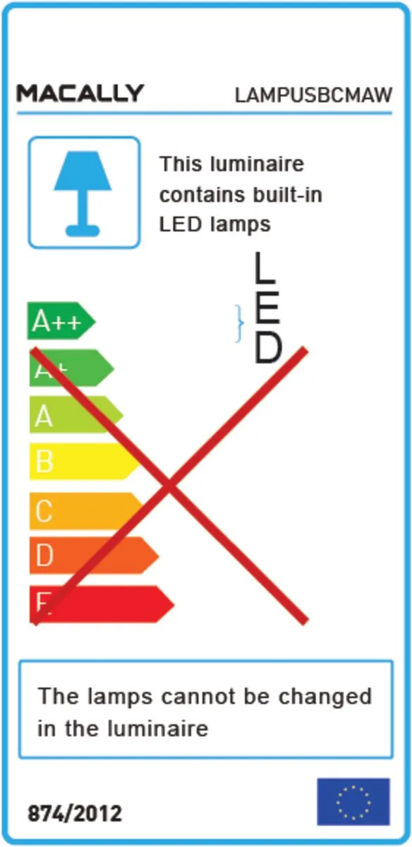 Macally Keramische LED Tafellamp - 18,8 cm - Warm Wit 3000K