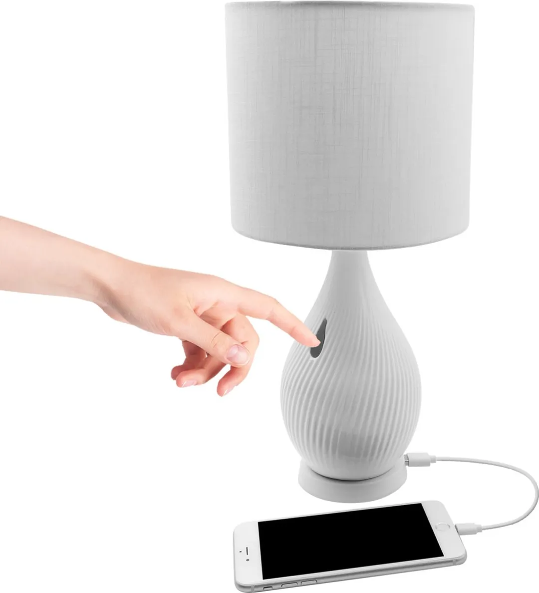 Macally Keramische LED Tafellamp - 18,8 cm - Warm Wit 3000K