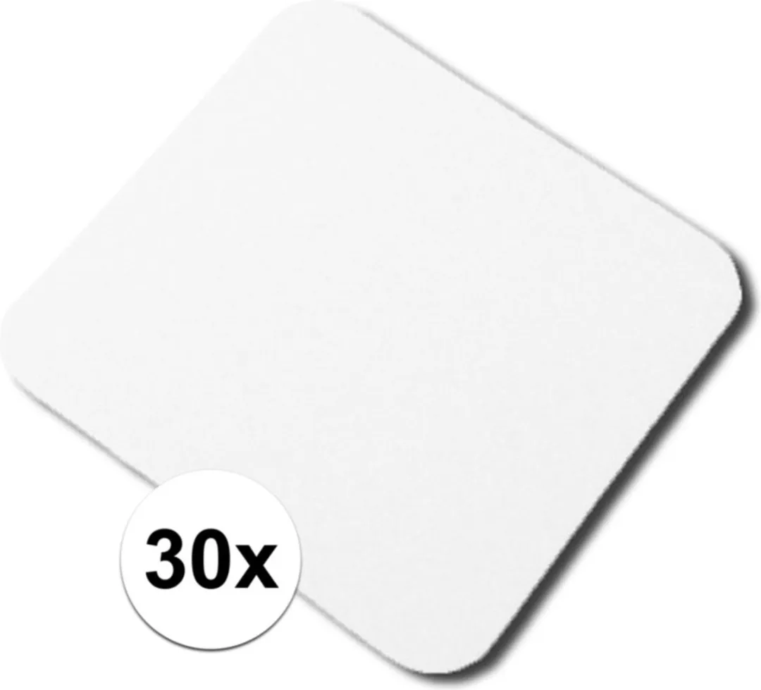 Rayher Onbedrukte Bierviltjes Onderzetters 30 Stuks - 9,3 cm - Wit