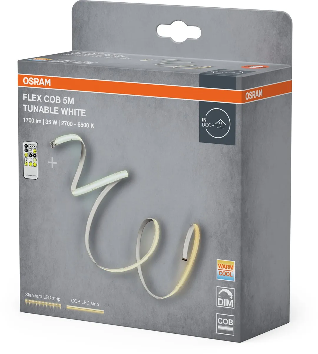 Osram Flex COB 5M LED Strip TW RC - 30W 1700lm - Warm/Koud Wit - afbeelding 6 van 6