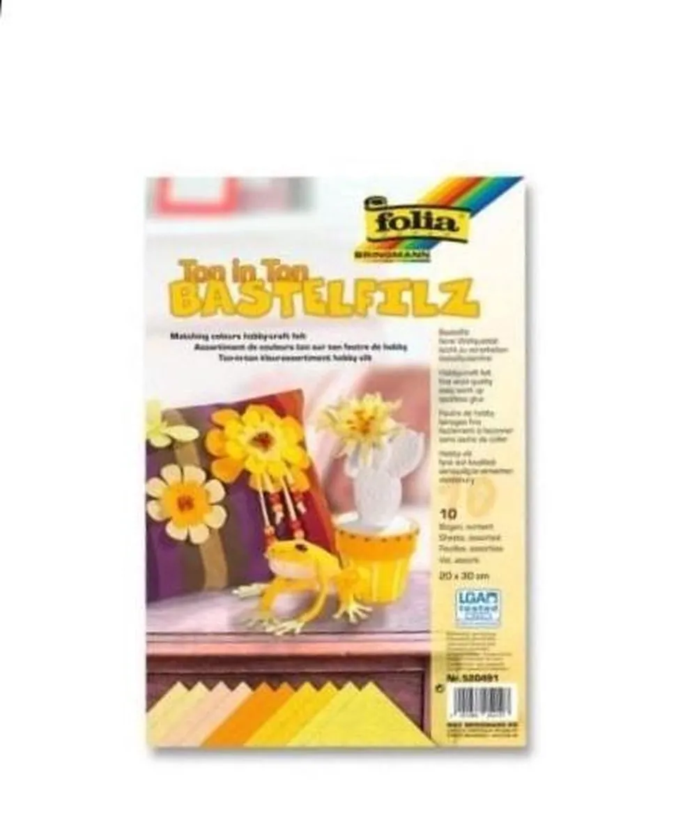 Folia Knutselstof 150g/m² 20x30cm - 10 Stuks Geel
